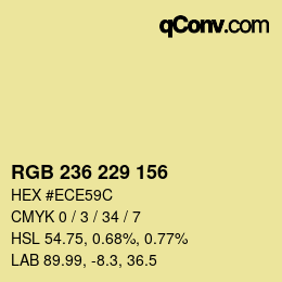 Color code: RGB 236 229 156 | qconv.com