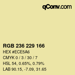 Color code: RGB 236 229 166 | qconv.com