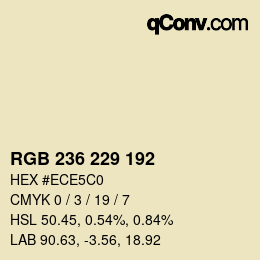 Farbcode: RGB 236 229 192 | qconv.com