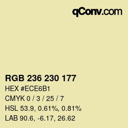 カラーコード: RGB 236 230 177 | qconv.com