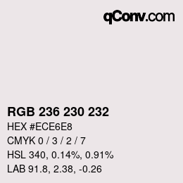 Color code: RGB 236 230 232 | qconv.com