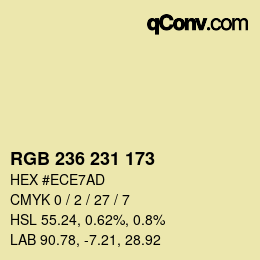 Color code: RGB 236 231 173 | qconv.com