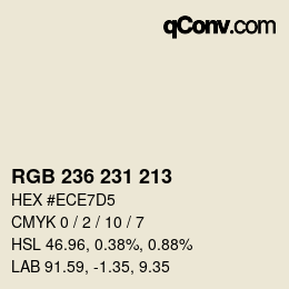 カラーコード: RGB 236 231 213 | qconv.com