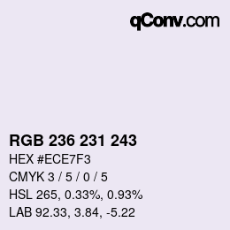 Color code: RGB 236 231 243 | qconv.com