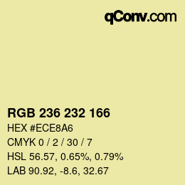 Color code: RGB 236 232 166 | qconv.com