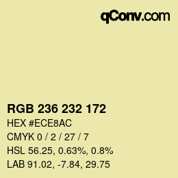 Color code: RGB 236 232 172 | qconv.com