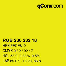 Color code: RGB 236 232 18 | qconv.com