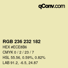 Color code: RGB 236 232 182 | qconv.com