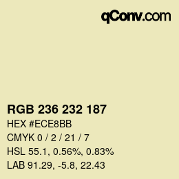 Color code: RGB 236 232 187 | qconv.com