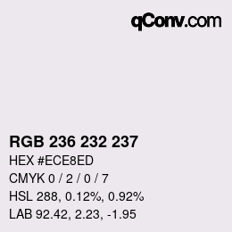 Color code: RGB 236 232 237 | qconv.com