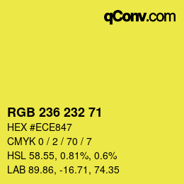 Color code: RGB 236 232 71 | qconv.com