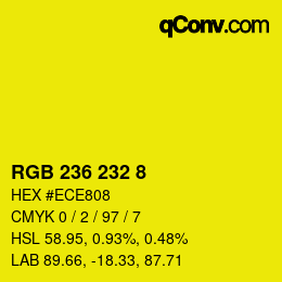 Color code: RGB 236 232 8 | qconv.com