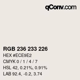 Farbcode: RGB 236 233 226 | qconv.com