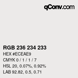 Code couleur: RGB 236 234 233 | qconv.com