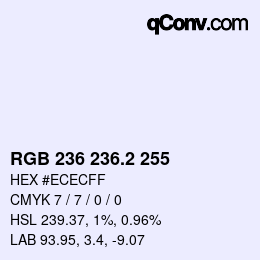 Color code: RGB 236 236.2 255 | qconv.com