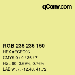 Color code: RGB 236 236 150 | qconv.com