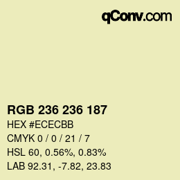 Color code: RGB 236 236 187 | qconv.com