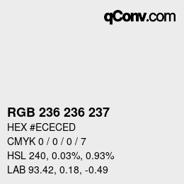 Color code: RGB 236 236 237 | qconv.com