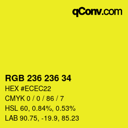Color code: RGB 236 236 34 | qconv.com