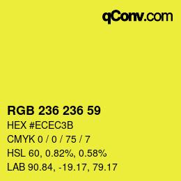 Color code: RGB 236 236 59 | qconv.com