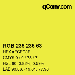 Color code: RGB 236 236 63 | qconv.com