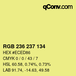 Color code: RGB 236 237 134 | qconv.com