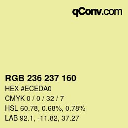 Color code: RGB 236 237 160 | qconv.com