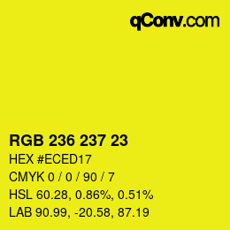 Color code: RGB 236 237 23 | qconv.com