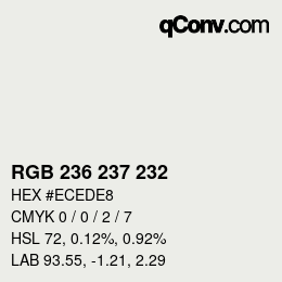 Código de color: RGB 236 237 232 | qconv.com