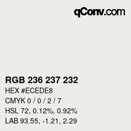 カラーコード: RGB 236 237 232 | qconv.com
