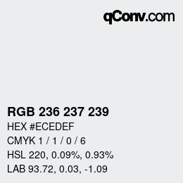颜色代码: RGB 236 237 239 | qconv.com