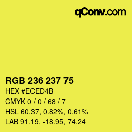 Color code: RGB 236 237 75 | qconv.com