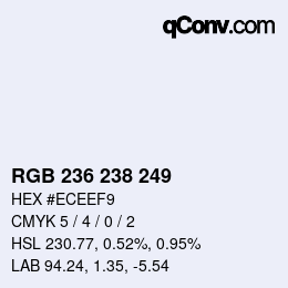 Color code: RGB 236 238 249 | qconv.com