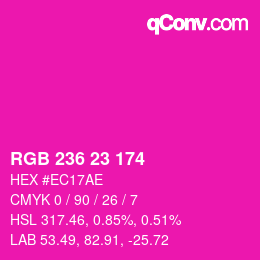 Color code: RGB 236 23 174 | qconv.com