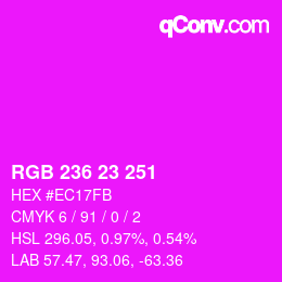 Color code: RGB 236 23 251 | qconv.com