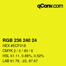 Color code: RGB 236 240 24 | qconv.com