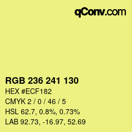 Color code: RGB 236 241 130 | qconv.com