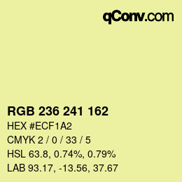 Color code: RGB 236 241 162 | qconv.com