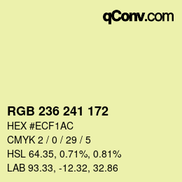 カラーコード: RGB 236 241 172 | qconv.com