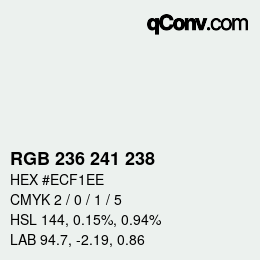 颜色代码: RGB 236 241 238 | qconv.com