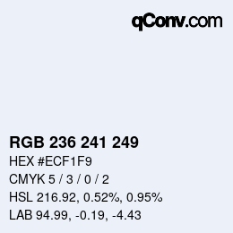Color code: RGB 236 241 249 | qconv.com