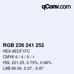 Color code: RGB 236 241 252 | qconv.com