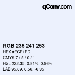 Color code: RGB 236 241 253 | qconv.com