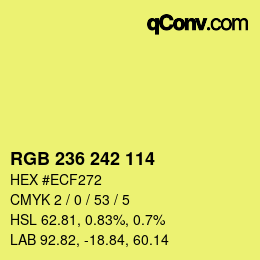 Color code: RGB 236 242 114 | qconv.com
