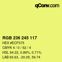 Color code: RGB 236 245 117 | qconv.com