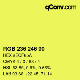 Color code: RGB 236 246 90 | qconv.com