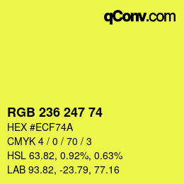 カラーコード: RGB 236 247 74 | qconv.com