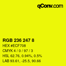 颜色代码: RGB 236 247 8 | qconv.com