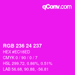 颜色代码: RGB 236 24 237 | qconv.com