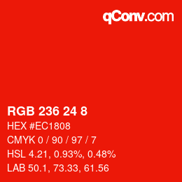 Farbcode: RGB 236 24 8 | qconv.com